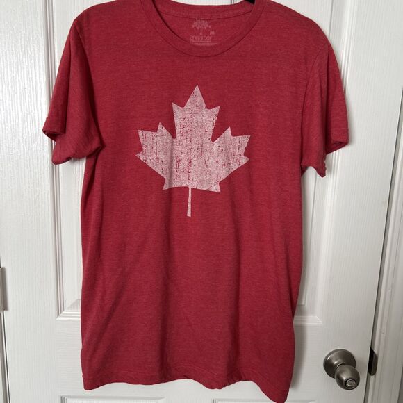 Canada Maple Leaf Tee Shirt Top Adult Medium Hockey Ann Arbor T-Shirt Company - Picture 1 of 6